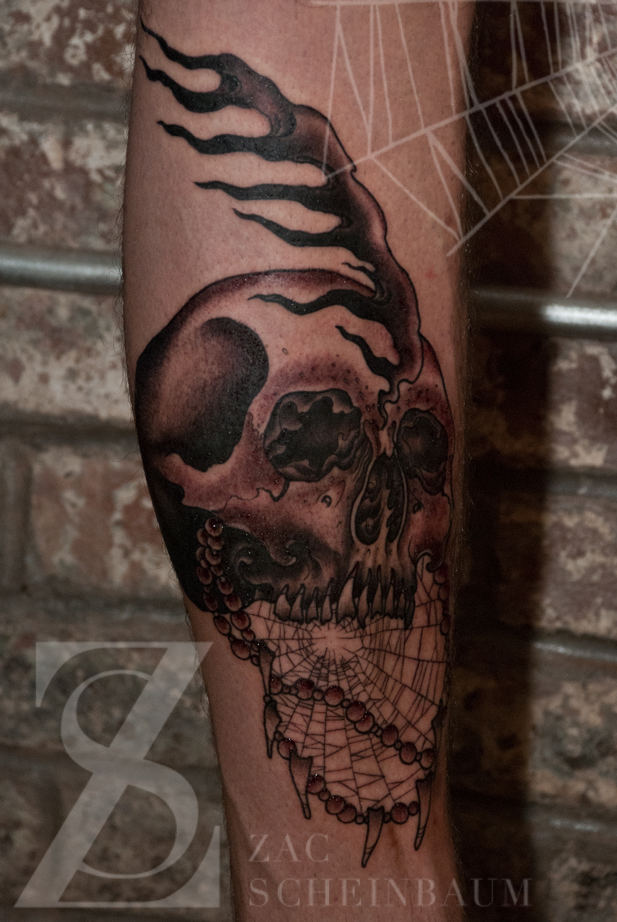 Tattoo uploaded by Levgen • flaming skull • Tattoodo