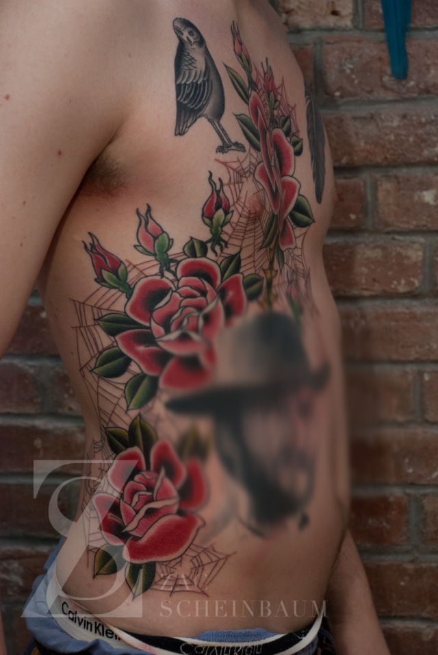 Zac Scheinbaum - Saved Tattoo-chest roses 1-Full-2012 - 2013 - 1
